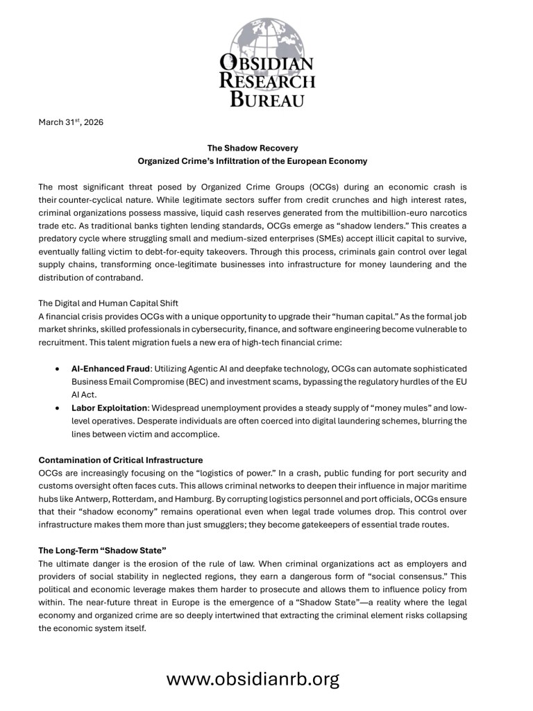 Obsidian Research Bureau - Organized Crime Europe